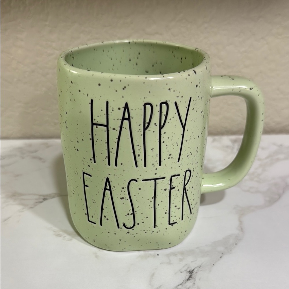 Rae Dunn Green and Black Ceramic Mugs for Dining